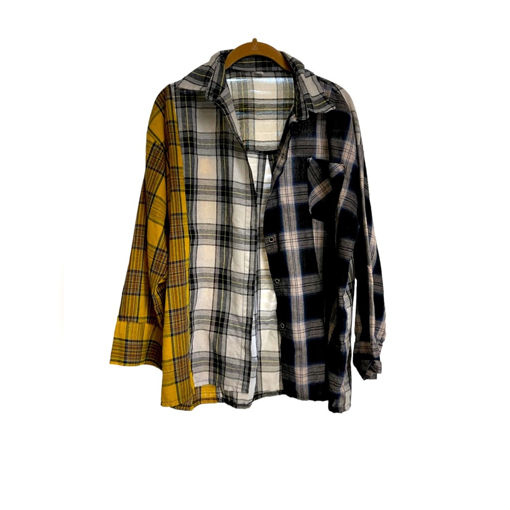 DX Button Down Plaid Shirt L